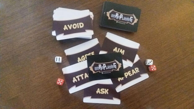 woRdPlayinG cards and dice spread